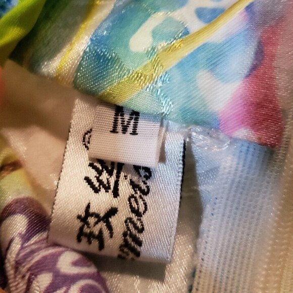 Cheongsam Qipao Dress Juniors M Short Cap Sleeve Floral Pastel High Collar - Picture 6 of 6